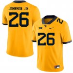 Men's West Virginia Mountaineers NCAA #26 Justin Johnson Jr. Gold Authentic Nike Stitched College Football Jersey VN15L46DE